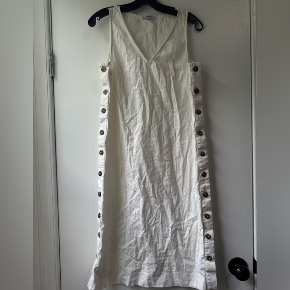Madewell White Button-Side Midi Dress - Picture 3 of 9
